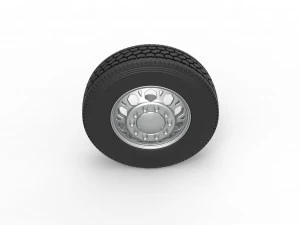 Front custom wheel of semi truck Version 23 Scale 1 to 25 3D Print Model