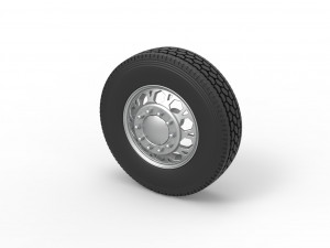 Front custom wheel of semi truck Version 23 Scale 1 to 25 3D Print Model