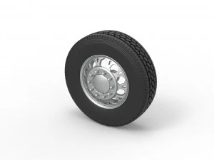 Front custom wheel of semi truck Version 23 Scale 1 to 25 3D Print Model