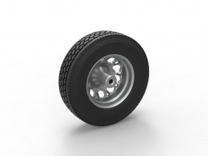 Front custom wheel of semi truck Version 23 Scale 1 to 25 3D Print Model