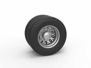 Rear custom wheel of semi truck Version 23 Scale 1 to 25 Modelo de impresión 3D