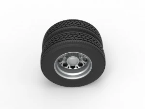 Rear custom wheel of semi truck Version 23 Scale 1 to 25 3D Print Model