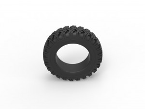 Offroad tire 76 Scale 1 to 25 Modello di stampa 3D