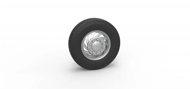 Front custom wheel of semi truck Version 24 Scale 1 to 25 3D Print Model .c4d .max .obj .3ds .fbx .stl .blend 
