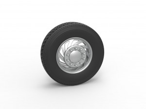 Front custom wheel of semi truck Version 24 Scale 1 to 25 Model do druku 3D