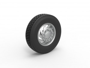 Front custom wheel of semi truck Version 24 Scale 1 to 25 Modello di stampa 3D