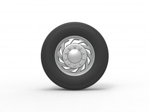 Front custom wheel of semi truck Version 24 Scale 1 to 25 Modello di stampa 3D
