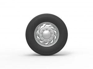 Front custom wheel of semi truck Version 24 Scale 1 to 25 3D Print Model