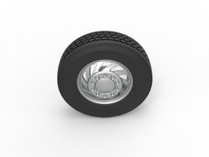 Front custom wheel of semi truck Version 24 Scale 1 to 25 Modello di stampa 3D