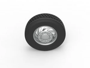 Front custom wheel of semi truck Version 24 Scale 1 to 25 3D Print Model