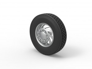 Front custom wheel of semi truck Version 24 Scale 1 to 25 Modello di stampa 3D