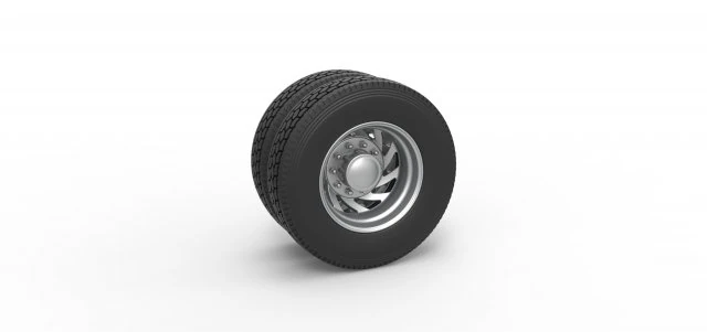 Rear custom wheel of semi truck Version 24 Scale 1 to 25 3D Print Model .c4d .max .obj .3ds .fbx .stl .blend 