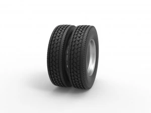 Rear custom wheel of semi truck Version 24 Scale 1 to 25 3D Print Model