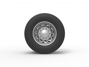 Rear custom wheel of semi truck Version 24 Scale 1 to 25 3D Print Model