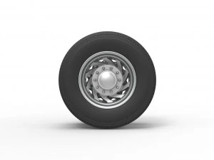 Rear custom wheel of semi truck Version 24 Scale 1 to 25 3D Print Model