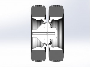 Rear custom wheel of semi truck Version 24 Scale 1 to 25 3D Print Model