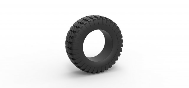 Offroad tire 77 Scale 1 to 25 Model Cetak 3D .c4d .max .obj .3ds .fbx .stl .blend 
