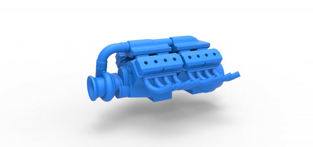 Engine 2 V8 Version 5 Scale 1 to 25 Modèles 3D en vedette .c4d .max .obj .3ds .fbx .stl .blend