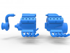 Engine 2 V8 Version 5 Scale 1 to 25 3D Print Model