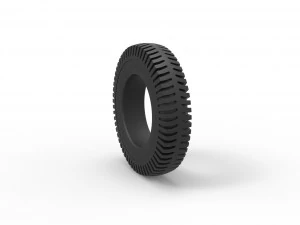 Military tire 9 Scale 1 to 25 3D Print Model