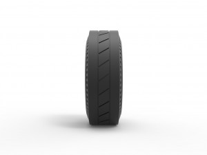 Whitewall rear tire of vintage dragster Version 11 Scale 1 to 25 3D Print Model