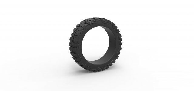 Offroad tire for pickup semi wheel Scale 1 to 25 3D-printmodel .c4d .max .obj .3ds .fbx .stl .blend 