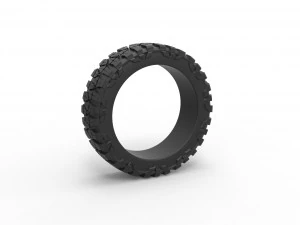 Pneu offroad para picape semi-roda Escala 1 a 25 Modelo de Impressão 3D