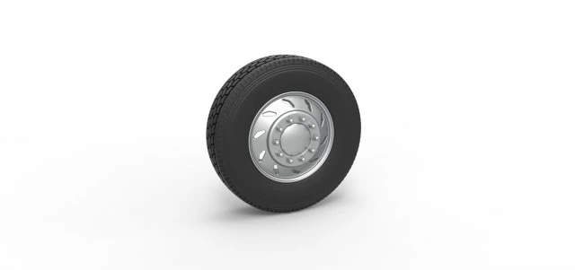 10 Triangular Hole Front wheel of semi truck Version 3 Scale 1 to 25 3D Print Model .c4d .max .obj .3ds .fbx .stl .blend 