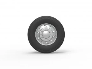 10 Triangular Hole Front wheel of semi truck Version 3 Scale 1 to 25 3D Print Model