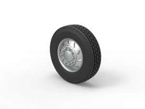 10 Triangular Hole Front wheel of semi truck Version 3 Scale 1 to 25 3D Print Model