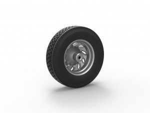 10 Triangular Hole Front wheel of semi truck Version 3 Scale 1 to 25 3D Принт Модель