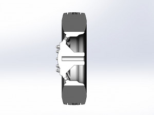 10 Triangular Hole Front wheel of semi truck Version 3 Scale 1 to 25 3D Принт Модель