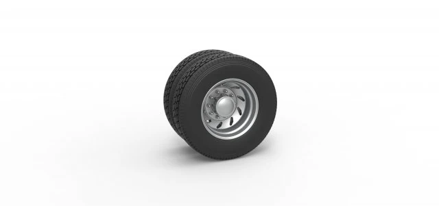 10 Triangular Hole Rear double wheel of semi truck Version 3 Scale 1 to 25 3D Print Model .c4d .max .obj .3ds .fbx .stl .blend 