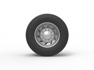 10 Triangular Hole Rear double wheel of semi truck Version 3 Scale 1 to 25 3D 打印模型