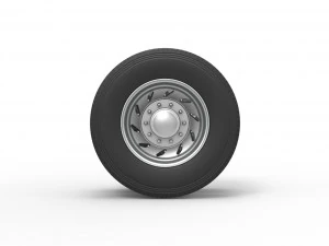 10 Triangular Hole Rear double wheel of semi truck Version 3 Scale 1 to 25 3D Print Model