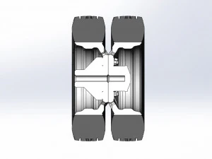 10 Triangular Hole Rear double wheel of semi truck Version 3 Scale 1 to 25 3D Print Model