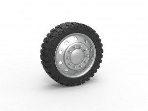 10 Hole front semi wheel for pickup Scale 1 to 25 3D Print Model