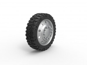 10 Hole front semi wheel for pickup Scale 1 to 25 3D Print Model