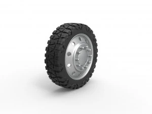 10 Hole front semi wheel for pickup Scale 1 to 25 3D Print Model