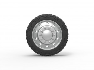 10 Hole front semi wheel for pickup Scale 1 to 25 3D Print Model