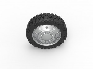 10 Hole front semi wheel for pickup Scale 1 to 25 3D Print Model