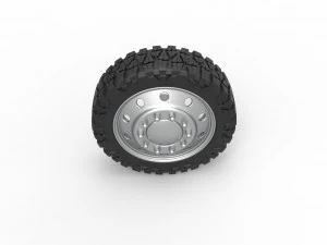 10 Hole front semi wheel for pickup Scale 1 to 25 3D Print Model