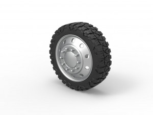 10 Hole front semi wheel for pickup Scale 1 to 25 3D Print Model
