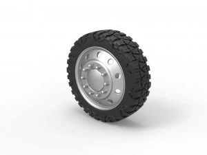 10 Hole front semi wheel for pickup Scale 1 to 25 3D Print Model