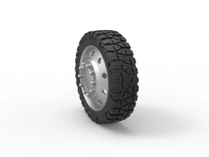 10 Hole front semi wheel for pickup Scale 1 to 25 3D Print Model