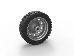 10 Hole front semi wheel for pickup Scale 1 to 25 3D Print Model
