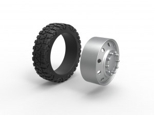10 Hole front semi wheel for pickup Scale 1 to 25 3D Print Model