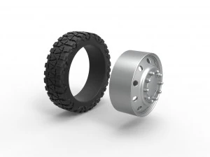 10 Hole front semi wheel for pickup Scale 1 to 25 3D Print Model