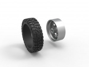 10 Hole front semi wheel for pickup Scale 1 to 25 3D Print Model