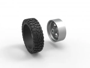 10 Hole front semi wheel for pickup Scale 1 to 25 3D Print Model